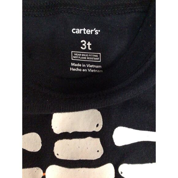 Carter's Toddler Glow-In-The-Dark Halloween Skeleton Pajama Set Size 3T - Picture 4 of 11